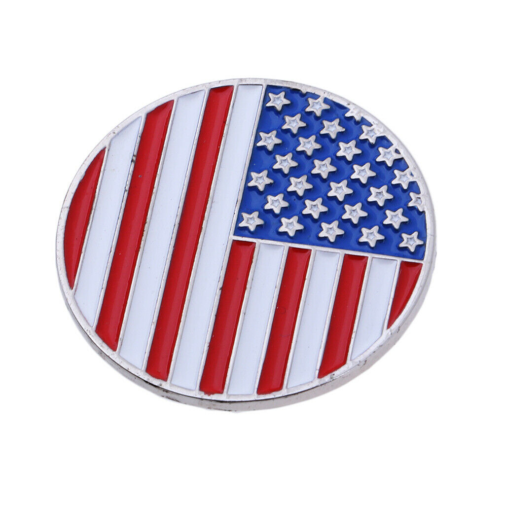 Golf Ball Markers with Magnetic Golf Hat Clip, Attaches Easily to Hats - USA