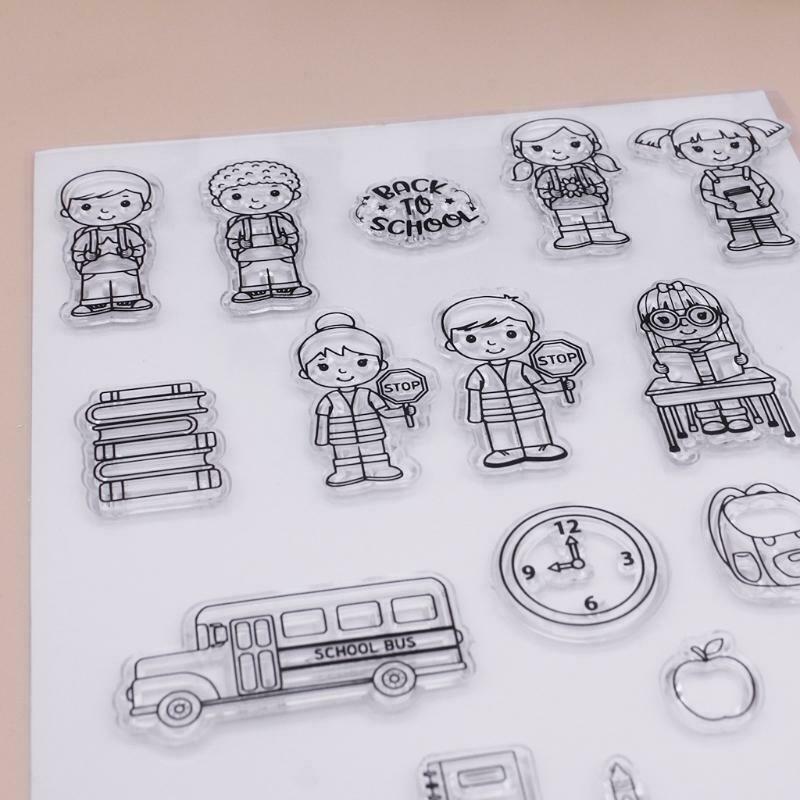School Bus Silicone Clear Seal Stamp DIY Scrapbook Embossing Photo Album Decor