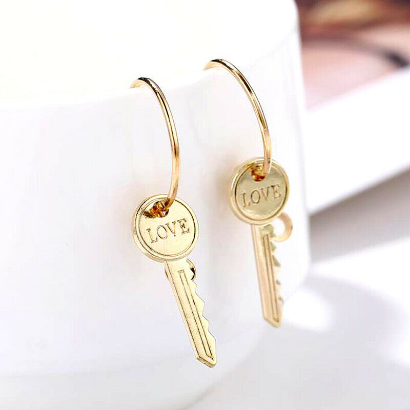 Fashion Love Key Drop Dangle Earrings Statement Punk Earrings Women Jewel.l8