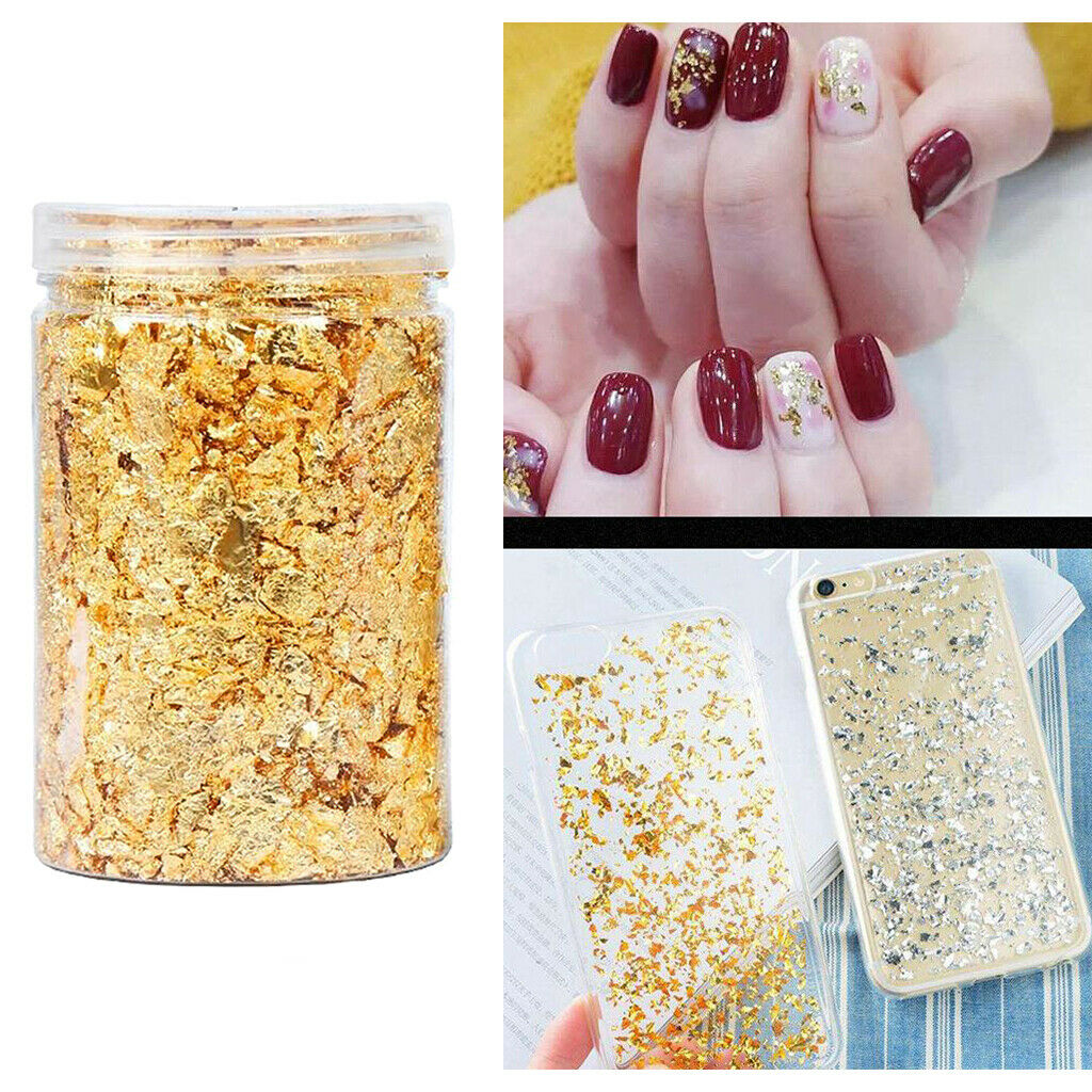 3pcs 3 Colors Leaf Flake for DIY Crafts Nails Gilding Painting Baking Decor
