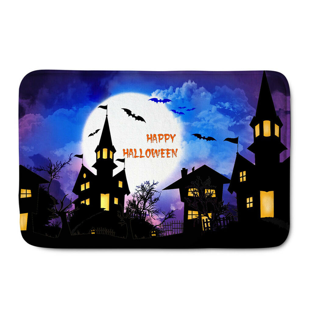 Halloween Bath Non-slip Soft Absorbent Bathroom Mat Kitchen Floor Carpet 9