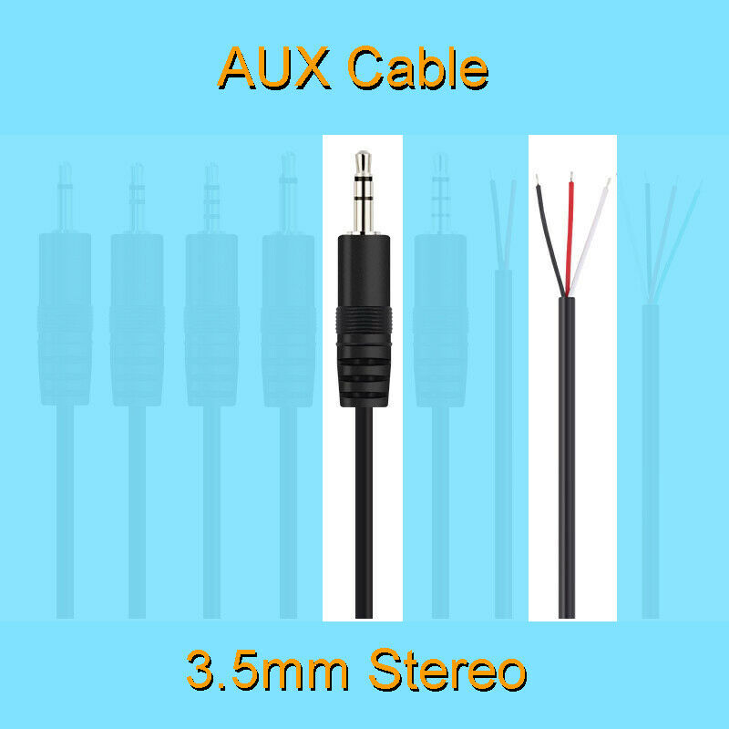 1pc 30cm 1Ft Stereo Audio Aux Cord 3.5mm 1/8" Male Plug 3 Wire DIY Pigtail Cable