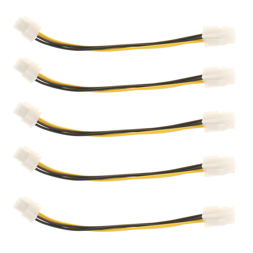 5 Pcs P4 to ATX Male to Female Power Extension Cable