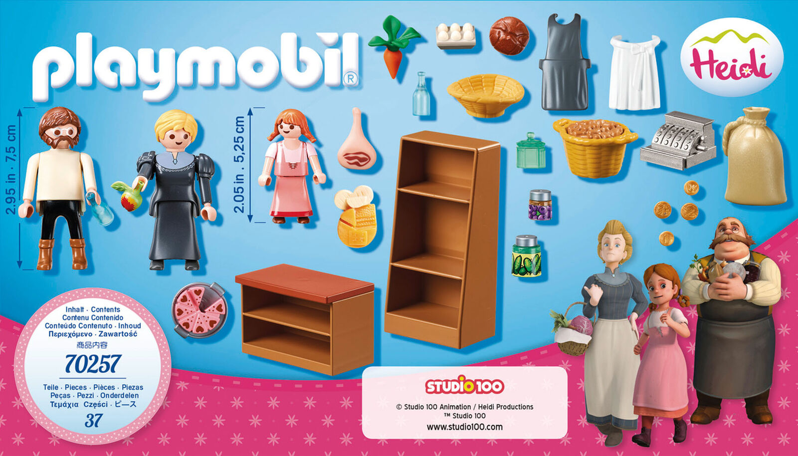 70257 Playmobil Heidi - Keller's Village Shop with Figures inc 37pcs Children 4+