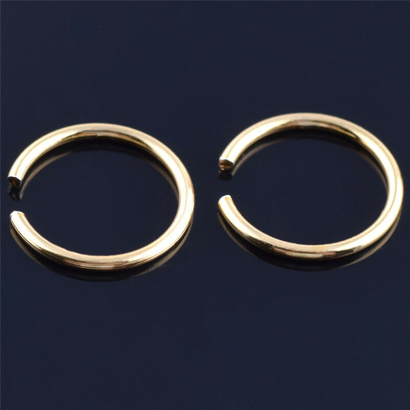 40x Colorful Stainless Steel Nose Rings Piercing Lip Hoop Piercing Jewelry N Tt