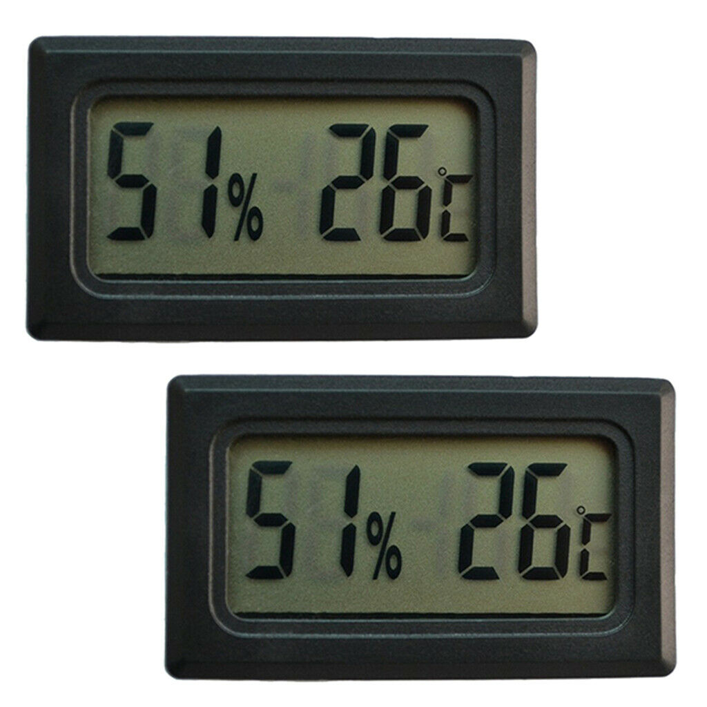 2Pcs Mini Digital LCD Thermometer Hygrometer