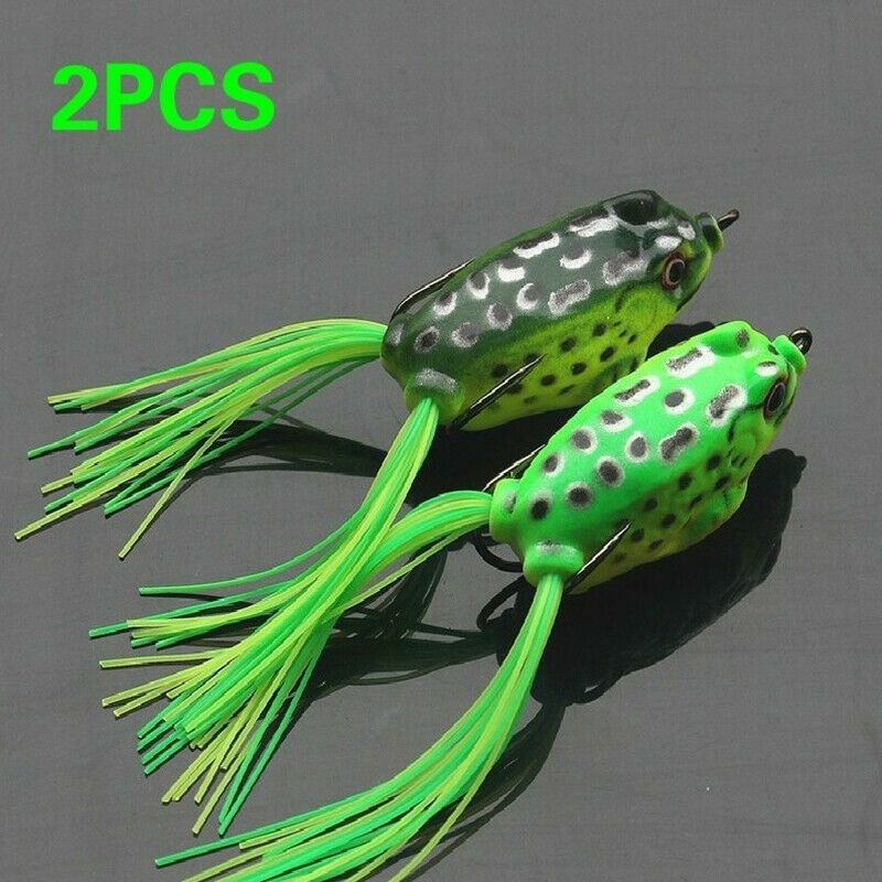 2Pcs/lot Soft Toad Frogs Bass Fishing Lure Hollow Body Top Water Fishing .l8