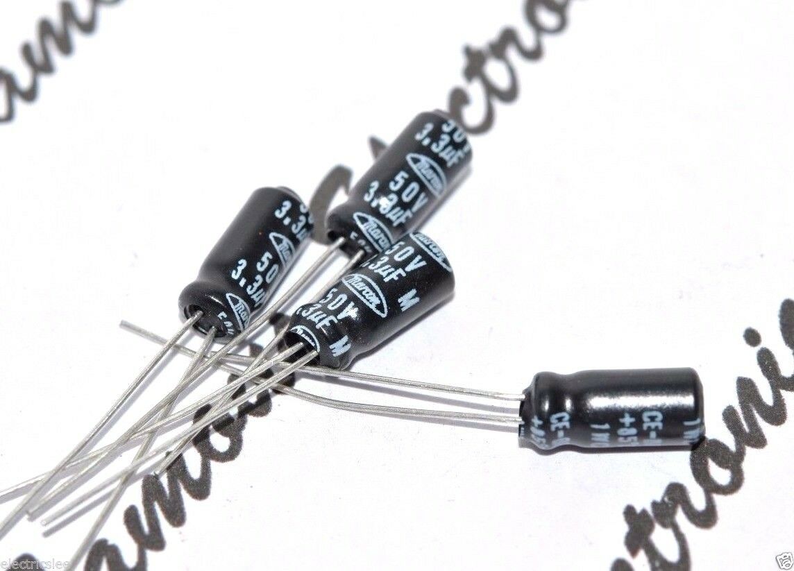 4pcs - MARCON LR 3.3uF (3,3µF) 50V Bipolar  Radial Electrolytic Capacitor - BP