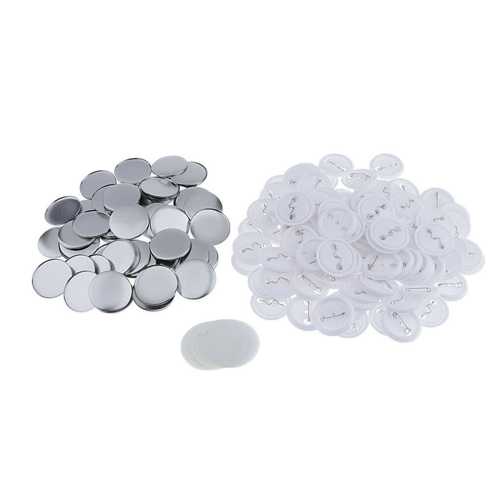 Set of 100 Durable Metal Button Parts 44mm 1 3/4Inch for Badge & Button Making