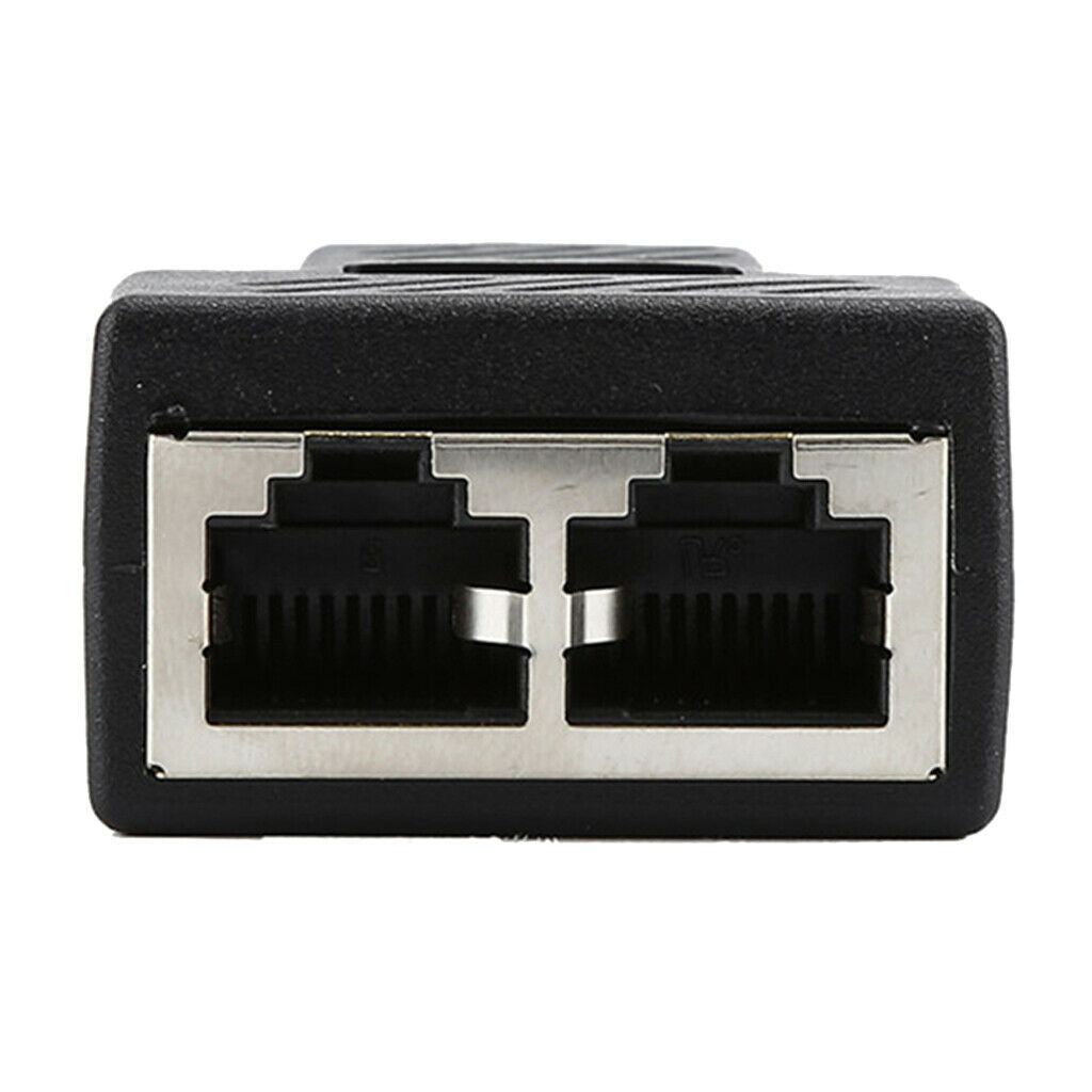 Splitter Adapter 1 to 2 Ways Female Port for CAT5/CAT 6 LAN Cable Black