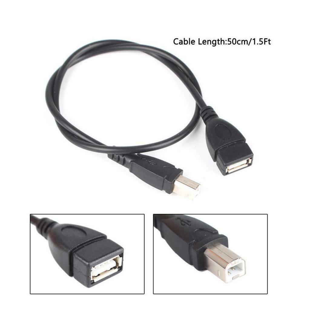 USB 2.0 Type A Female to USB 2.0 Type B Male Scanner Printer Adapter Cable