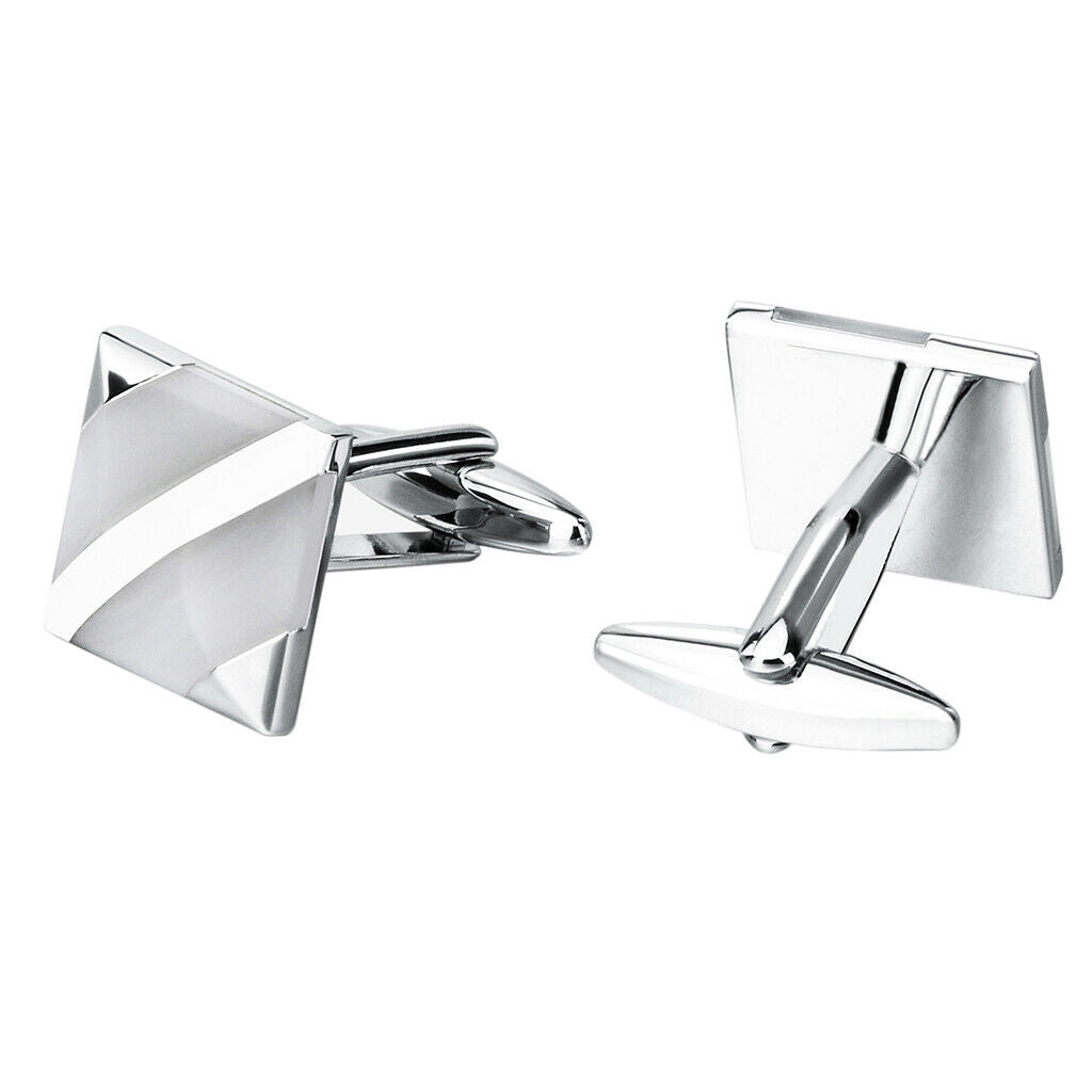 2Pcs Geometry Shell Cufflinks Brass Suits Shirt Wedding Party Cuff links
