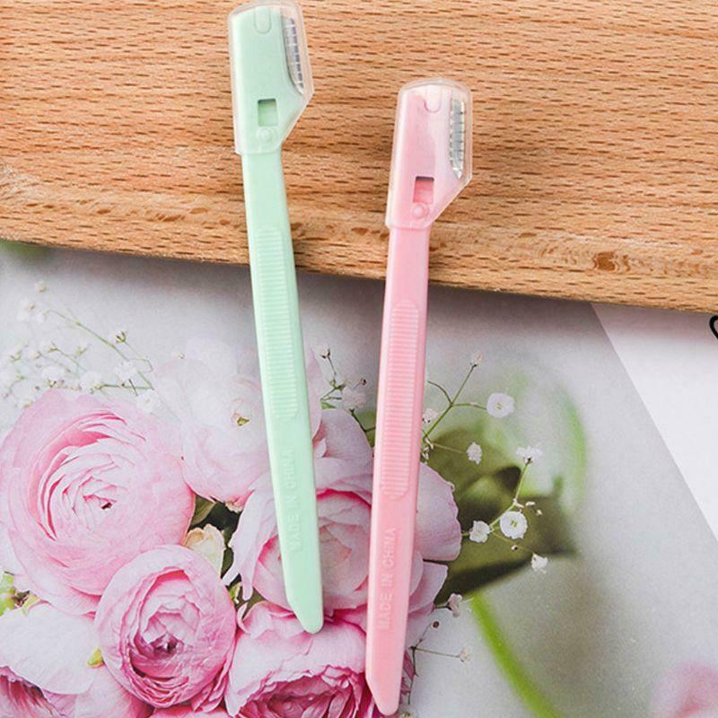 2 Pcs Mini Protable Eyebrow Razor Durable Stainless Steel Blade Practical Tools
