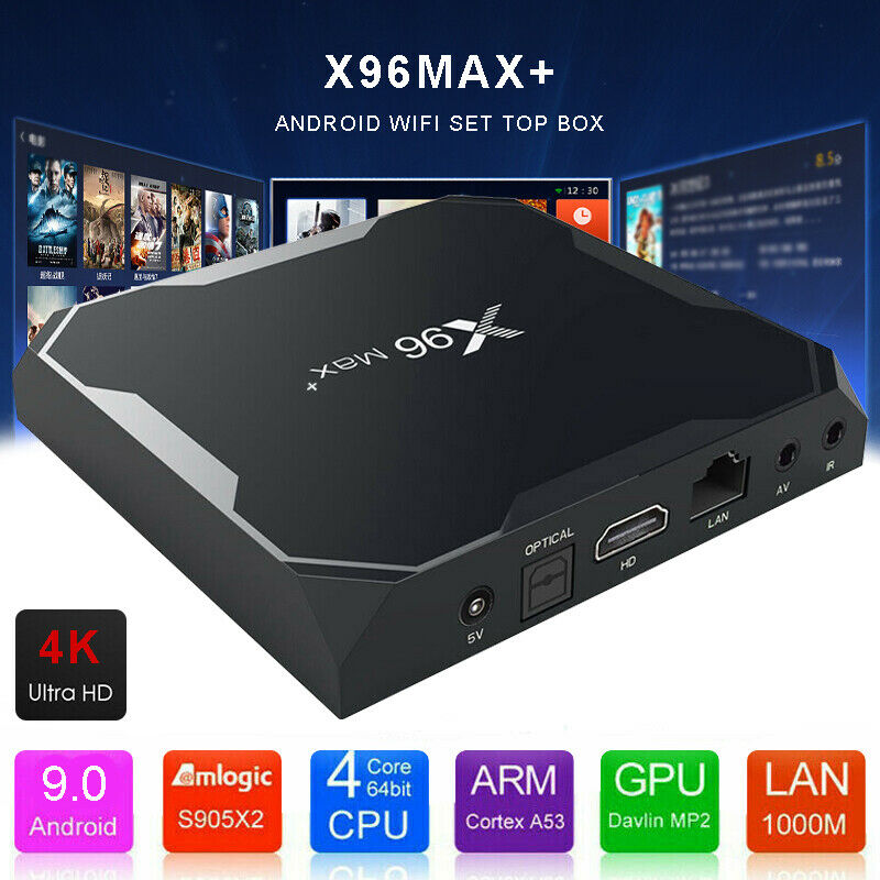 X96 MAX Smart TV Box Wifi Android 9.0 Quard Core  4K 4GB+64GB USB Media Player