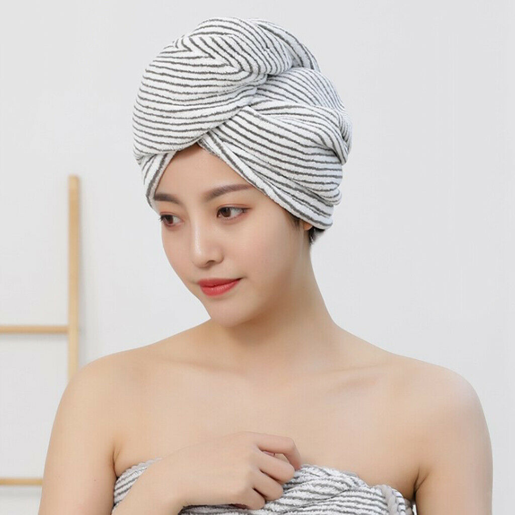 2x 10"x24" Microfiber Hair Towel Wrap Twist Hair for Drying Curly Long Hair