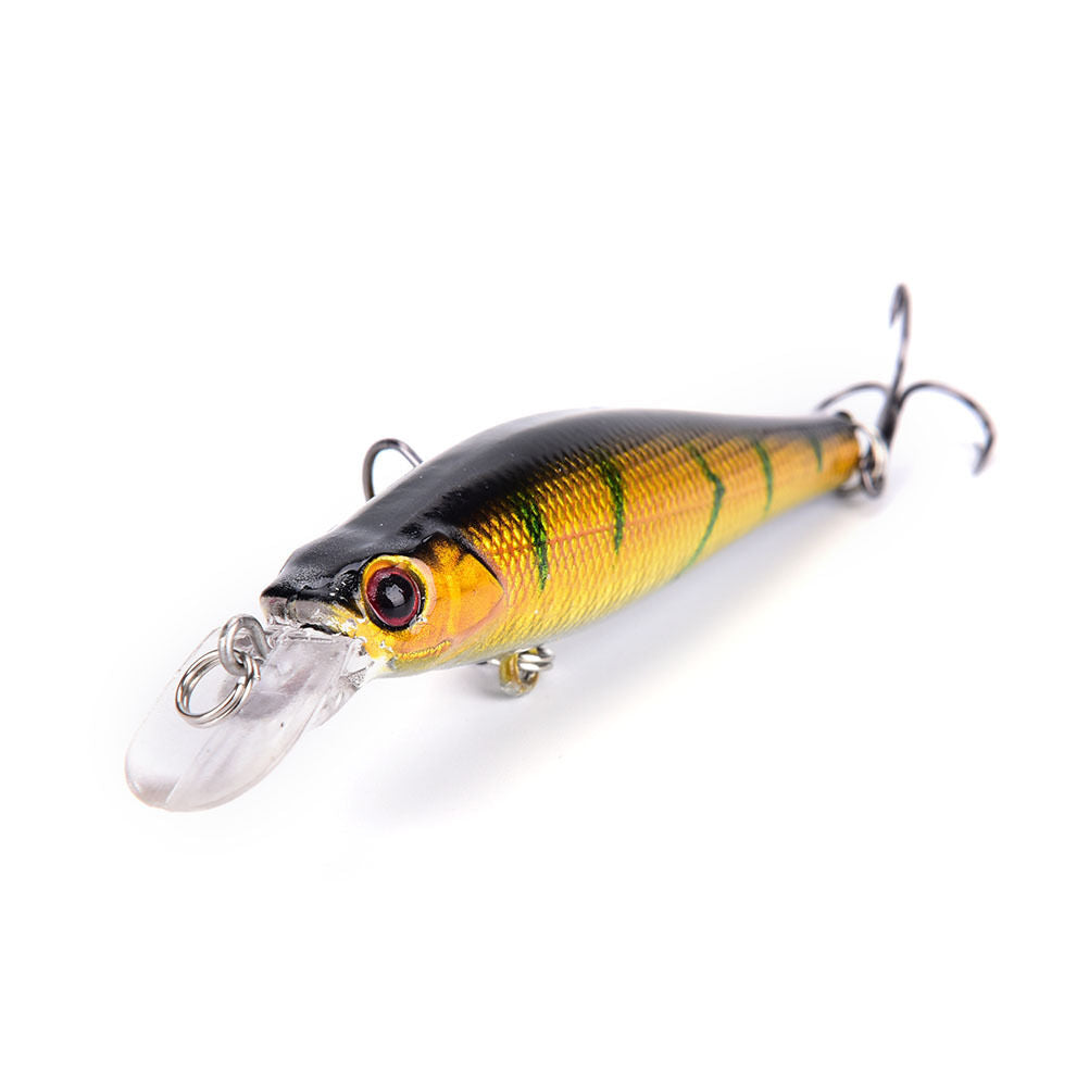 5x/set plastic minnow fishing lures floating rattles bass crankbait 8.5cm/ Lt