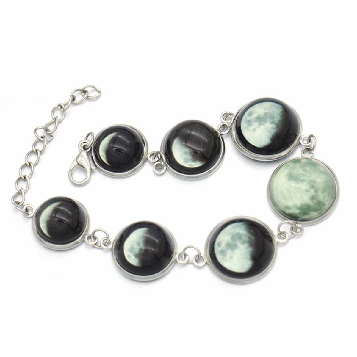 Glow in the Dark Moon Phase Bracelet Lunar Phases Galaxy Solar Eclipse Jewelry