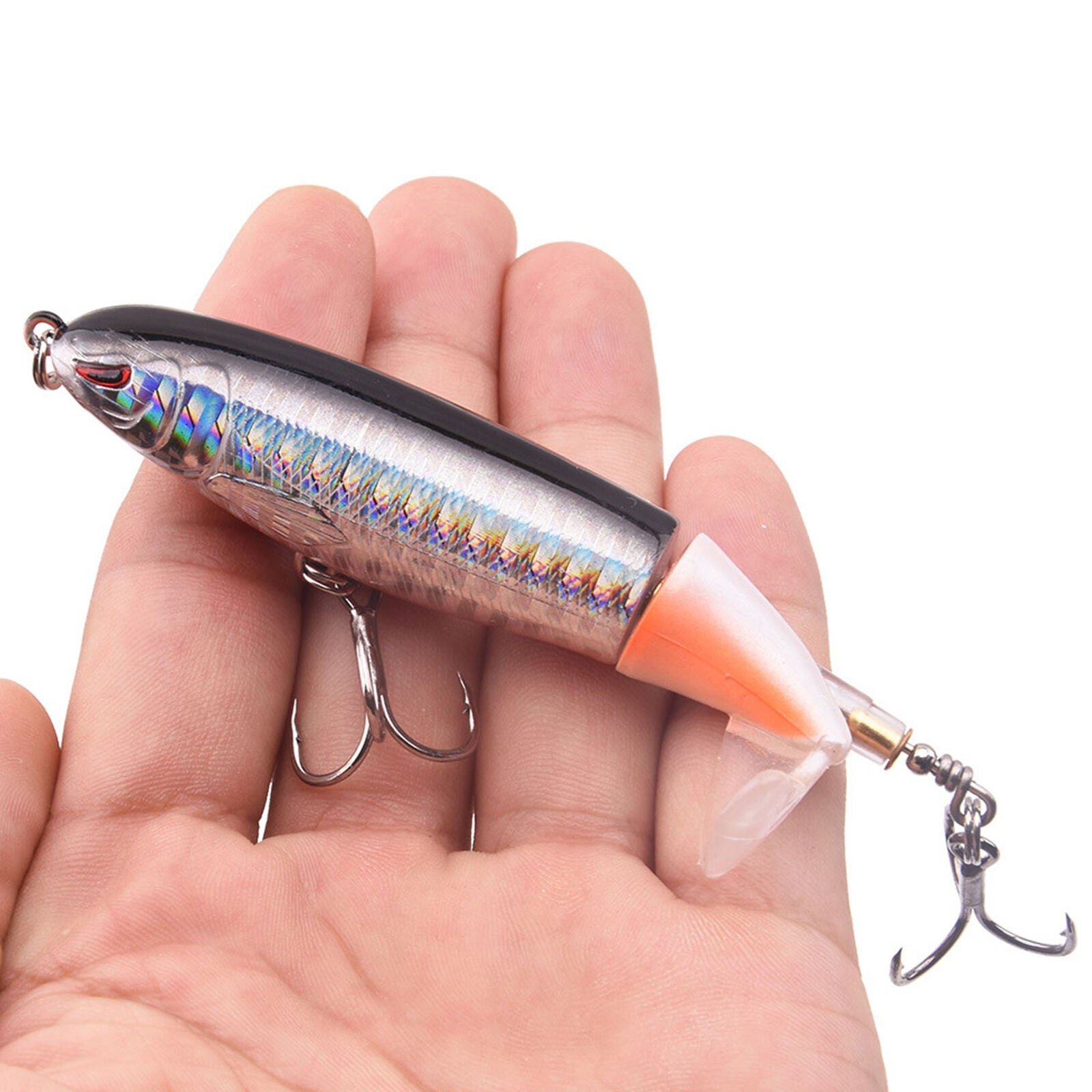 Plopper Topwater Float Fishing Lures Rotating Tail for Bass Pike Chub