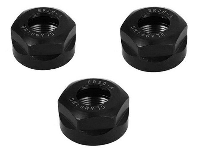 3x ER20 Collet Clamping Nut for CNC Milling Chuck Holder Lathe Spindle Motor