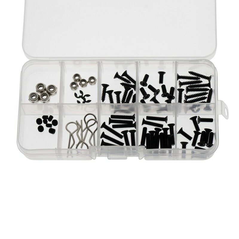 84Pcs Screws Box Set for 1/10 HSP 94123 Traxxas Tamiya HPI Kyosho Axial SCX10 R6