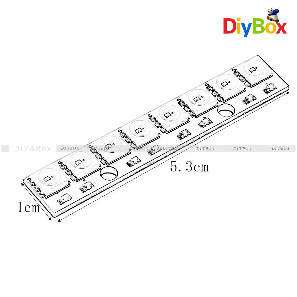 Black 8 Channel WS2812 5050 RGB 8 LEDs Light Strip Driver Board for Arduino DIY