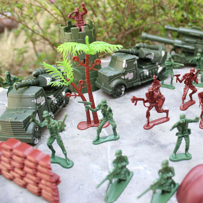 238pcs/Lot Army Combat Game Toys Soldier Set with Zipper Backpack 4cm