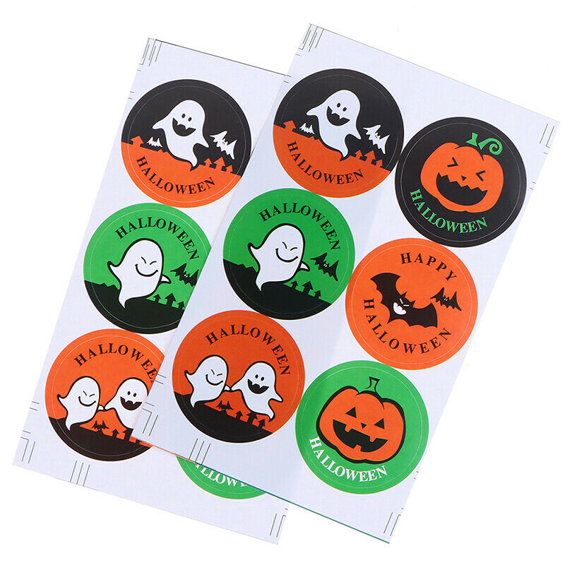 10 Sheet Handmade Label Tag Pumpkin Ghost Craft Packaging Sealing Stic JYA TL