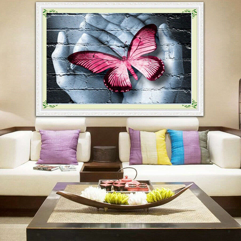 Palm Butterfly Full Drill 5D DIY Diamond Painting Kit Cross Stitch Crystals