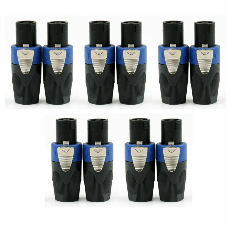 10 x Blue Speakon 4 Pin Male Plug Compatible Audio Cable Adapter Connector 001