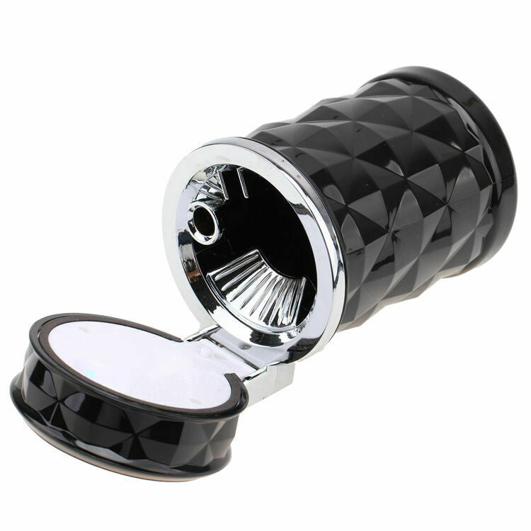 Car Truck LED Cigarette Smoke Ashtray Ash Tray Cylinder Holder Cup Lid