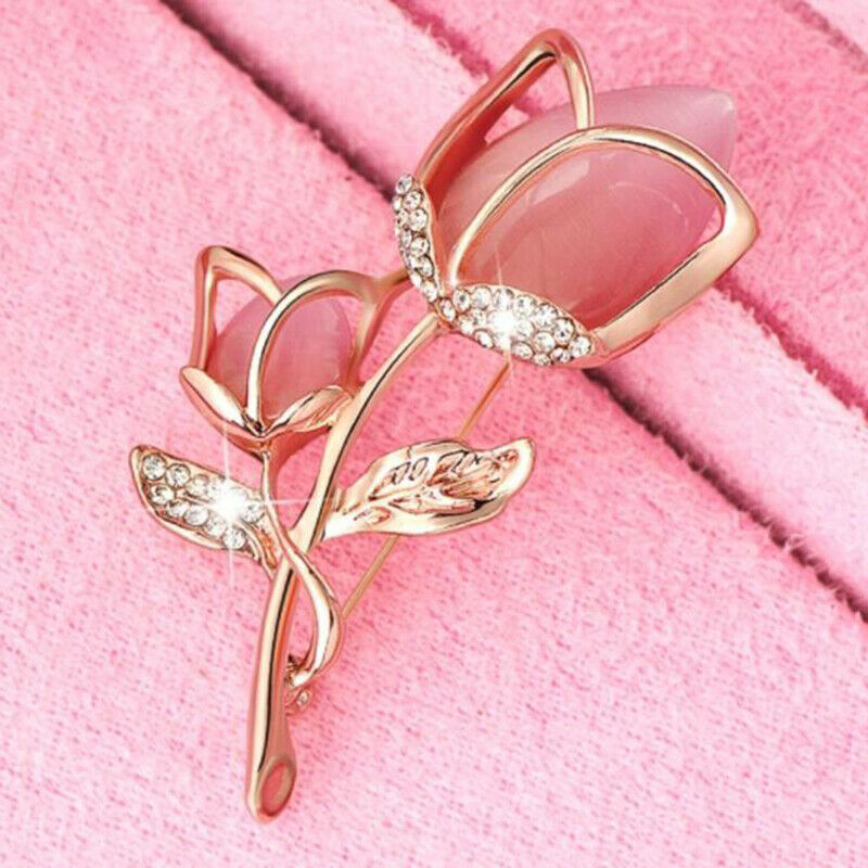Fashion Hot Pink Rose Flower Brooch Clothing Accessori.l8