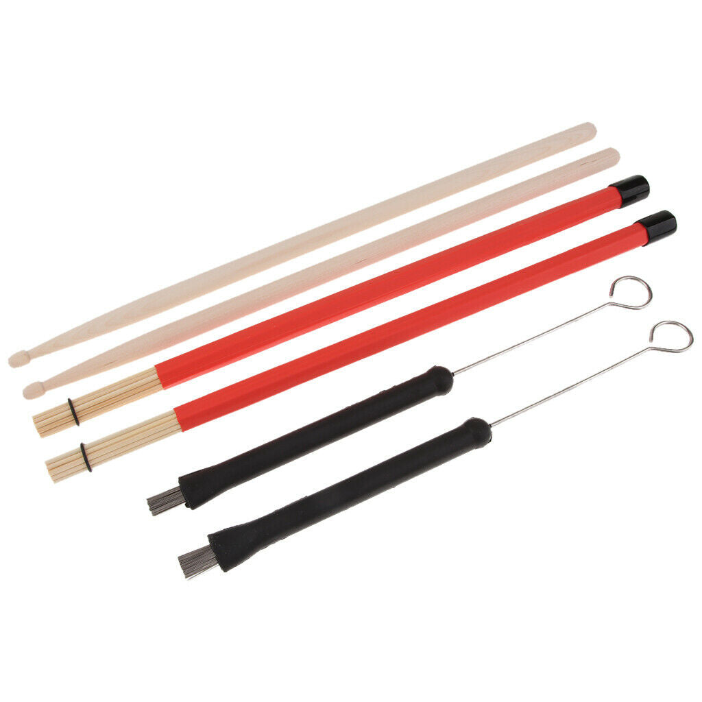 1 Pair Drum Sticks Drum Brushes Set with Storage Bag Size_1