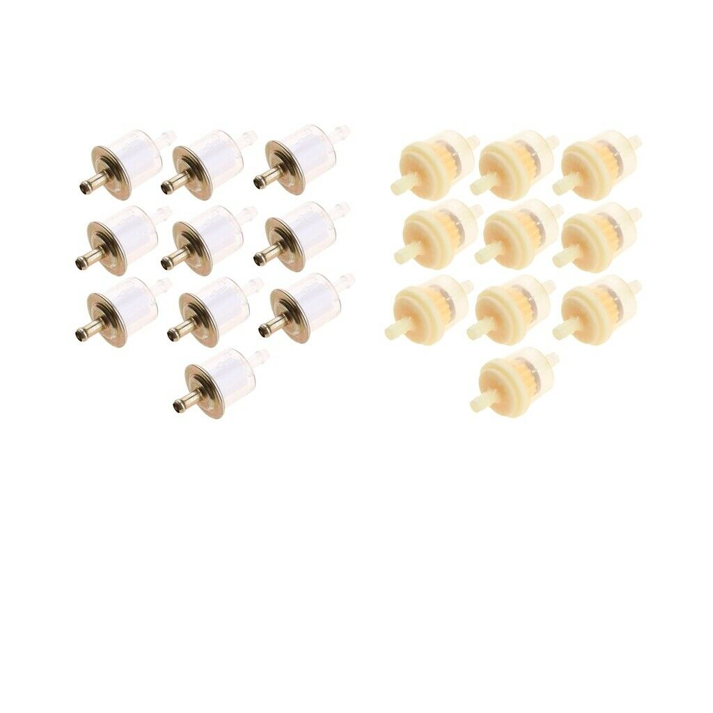 Set of 20 Plastic Small Engine Petrol Inline Fuel Filter for 5/16'' Fuel Lines