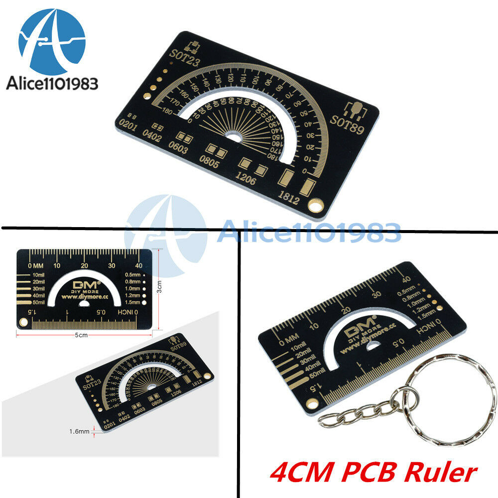 5PCS 4CM Multifunctional FR4 PCB Ruler Measuring Tool Angle Measure Meter