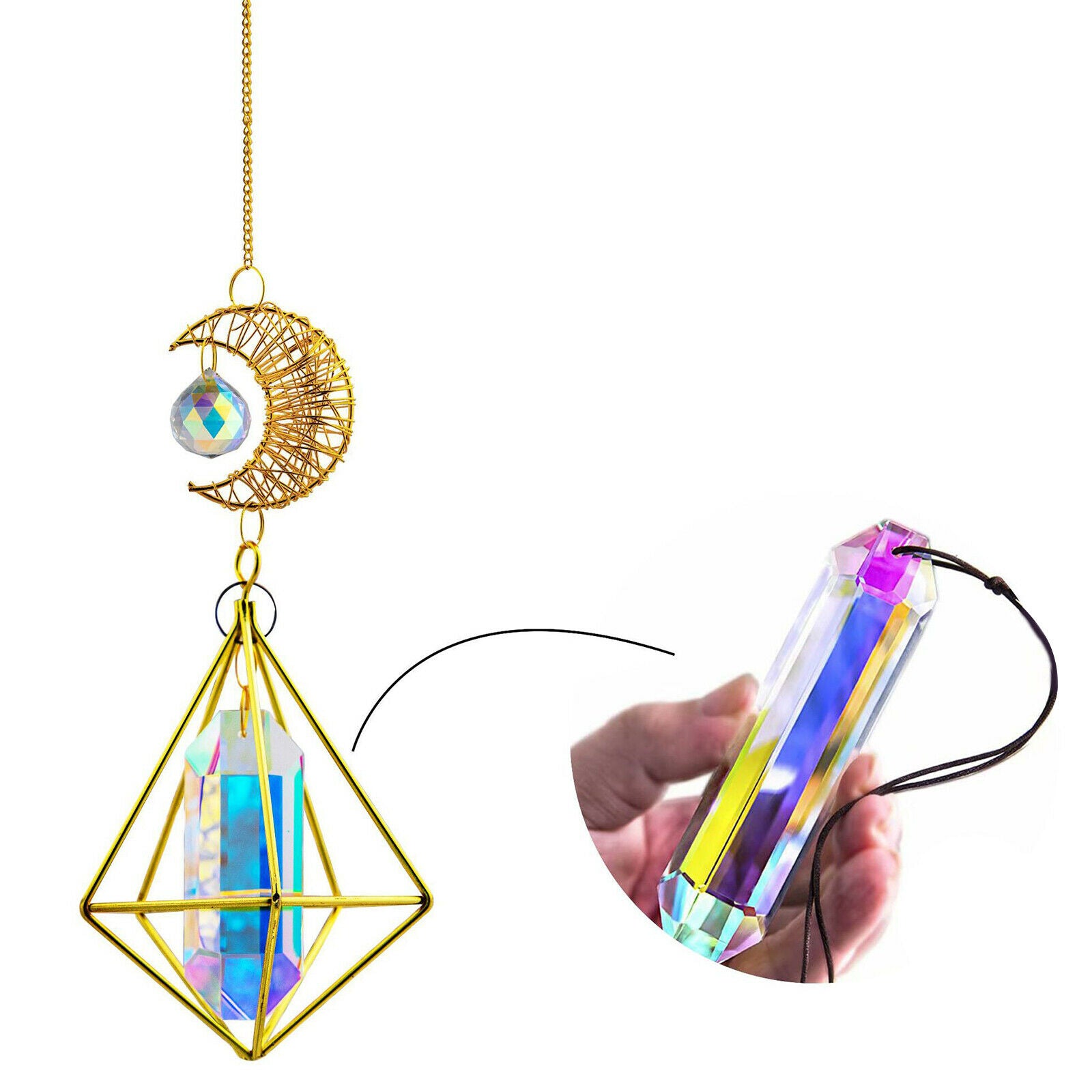 Crystal Suncatcher Prism Ball Garden Window Hanging Decor Rainbow Maker