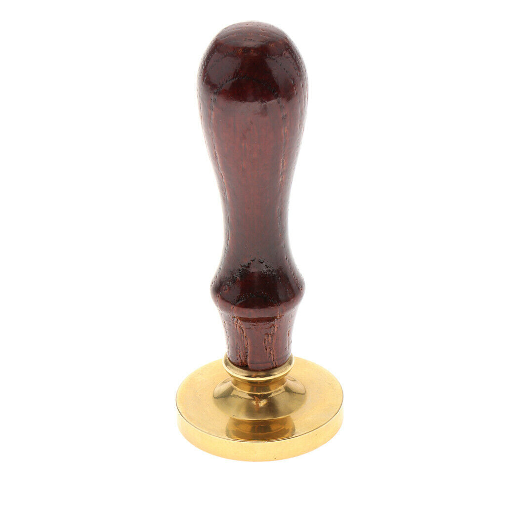 Exquisite Copper Sealing Wax Seal Stamp Wood Handle Patternless 04