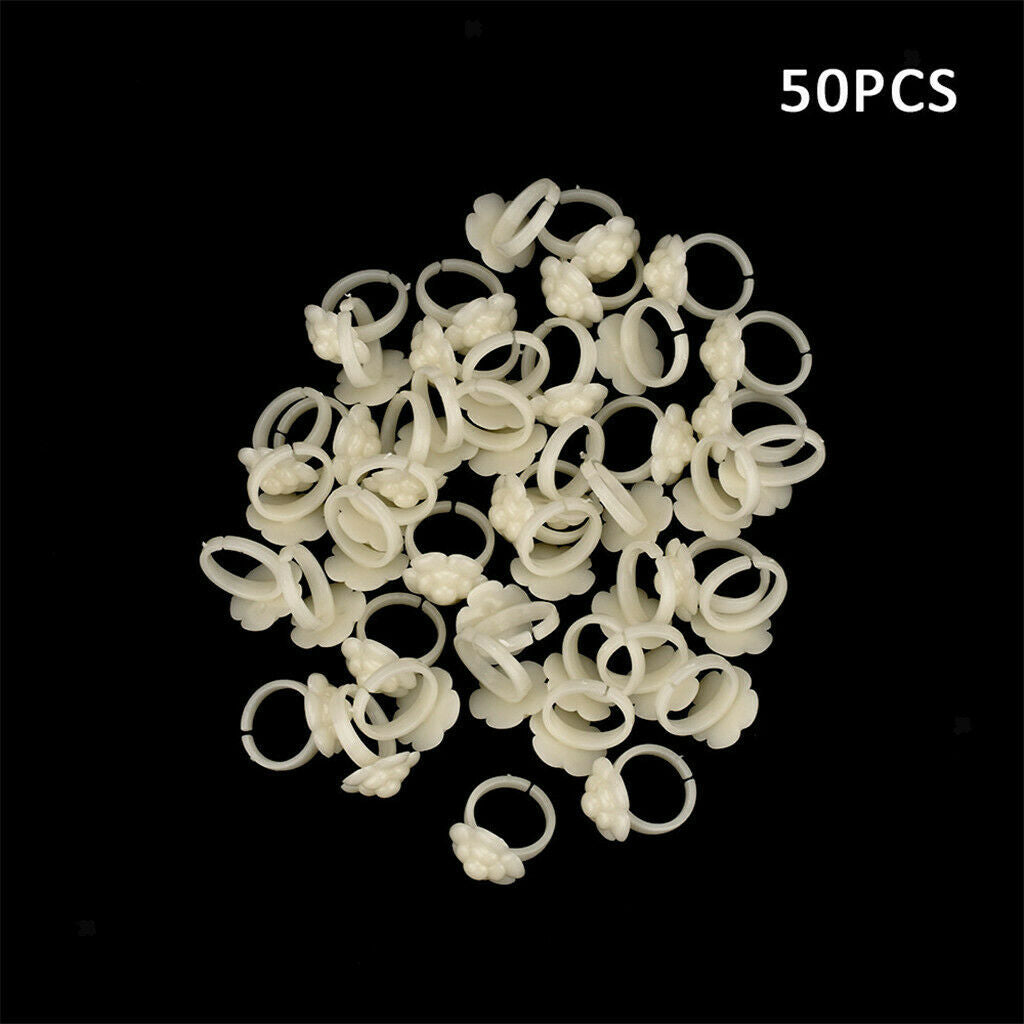 50 Pcs Polish UV Gel Color Pops Display Ring for Nail Art Color Chart White