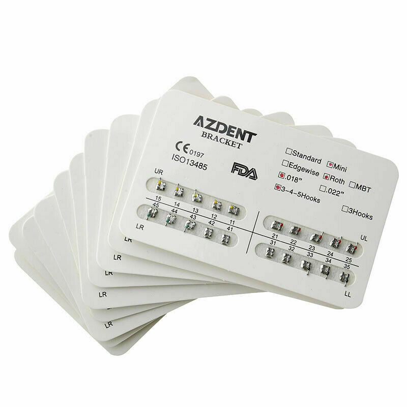 30 X Dental Orthodontic Metal Brackets Braces Split Welding Roth018 Hooks 3-4-5