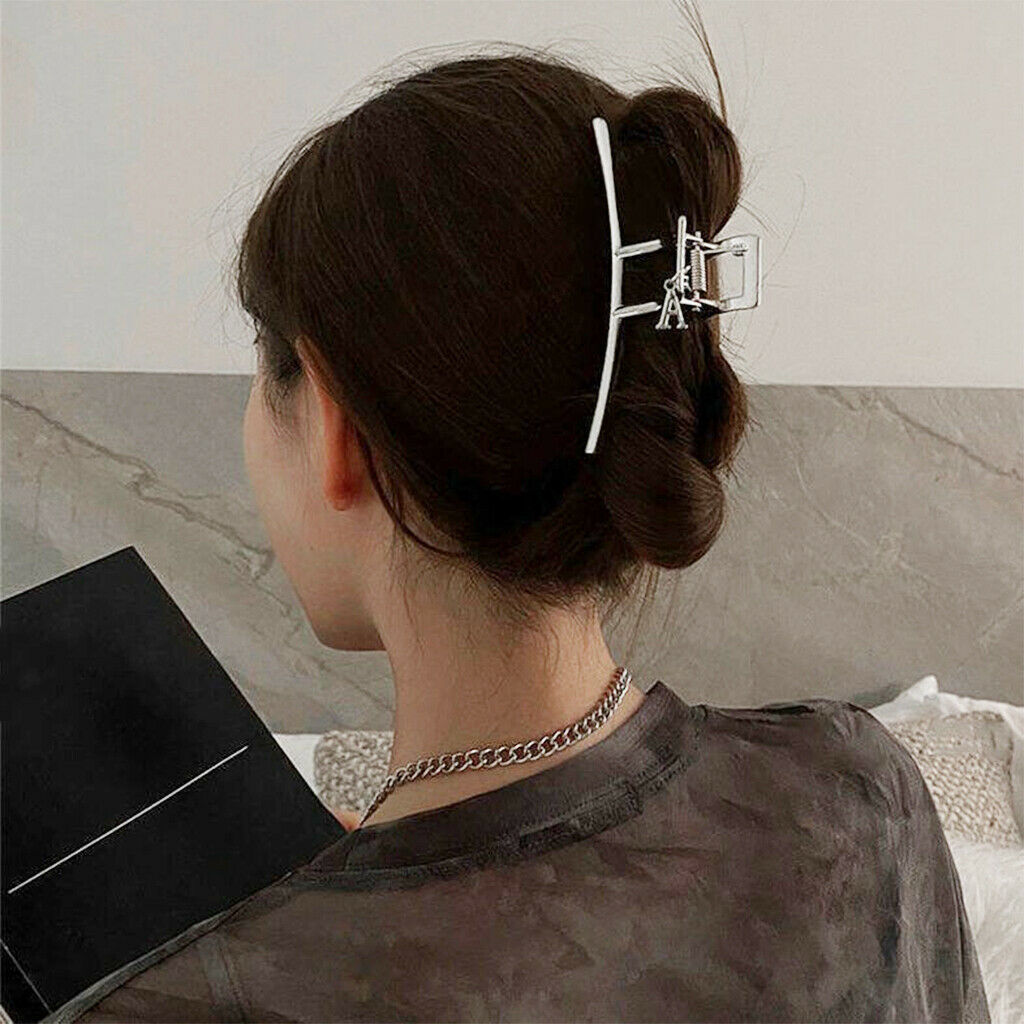 Women Lady Large Metal Hair Claw Clasp Formal Hair Clip Jaw for Thick Hair