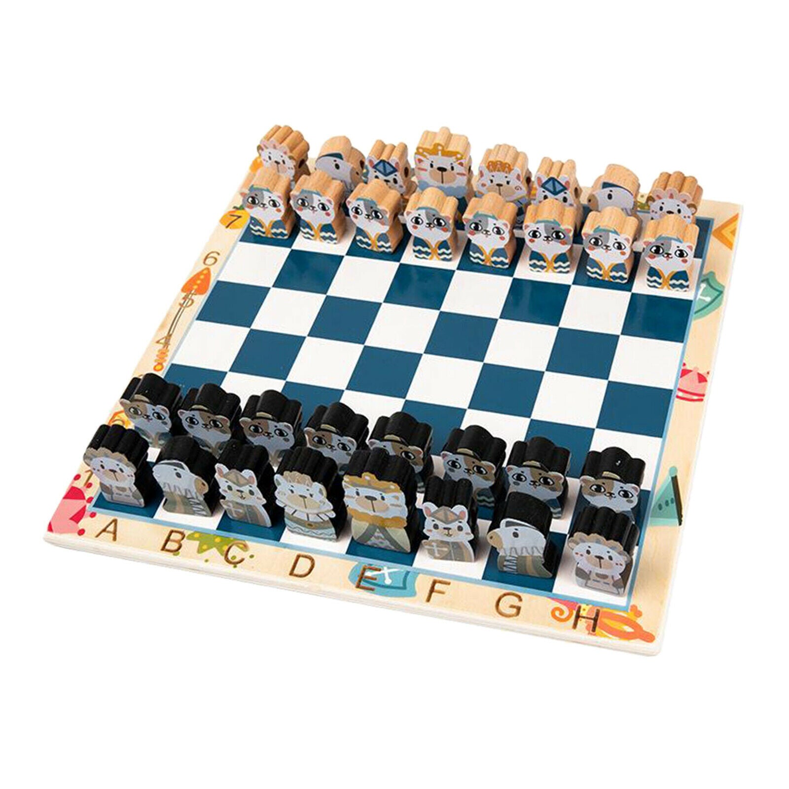 Travel Chess Game Cartoon Chessman Set Table Top Board Game Family