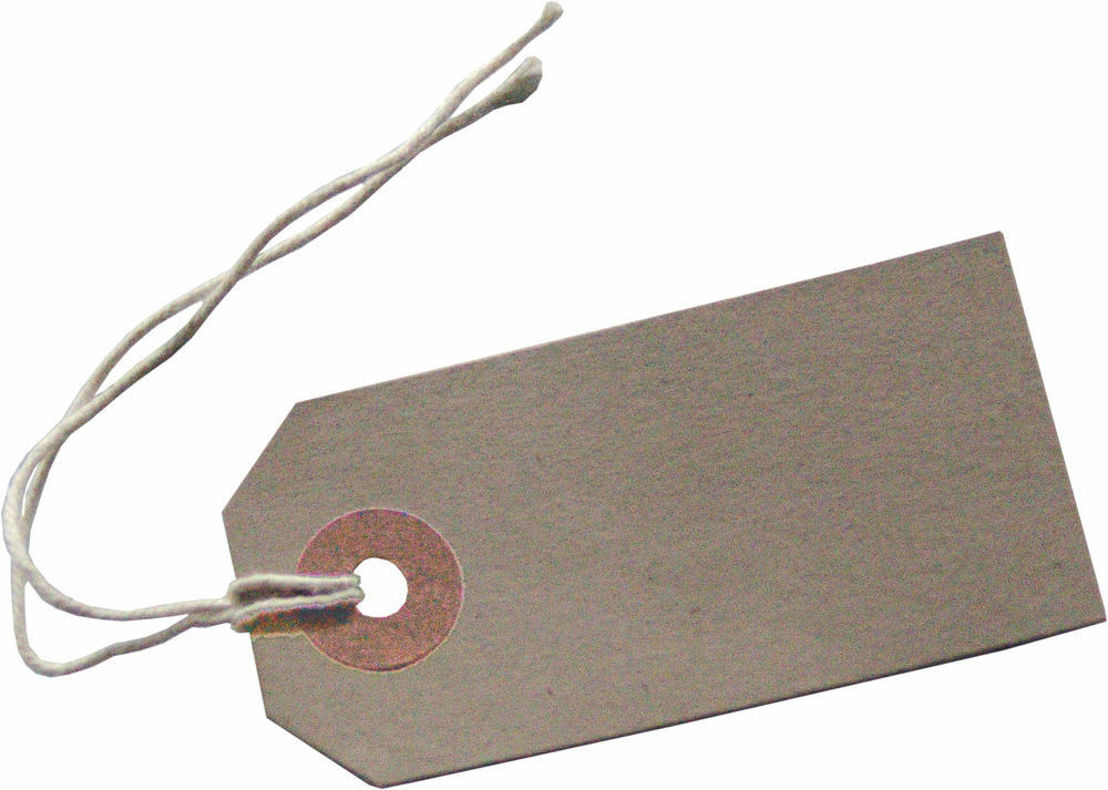 100 Small Brown Buff Strung 70x35mm Tag Tie On Luggage Jar Labels.