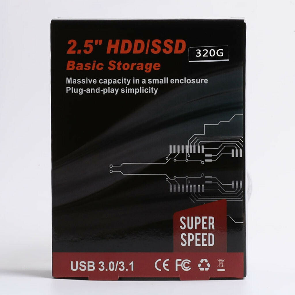 Aluminum 320GB External 2.5" USB 3.0 Hard Drive Disk HDD SATA for Laptop Red
