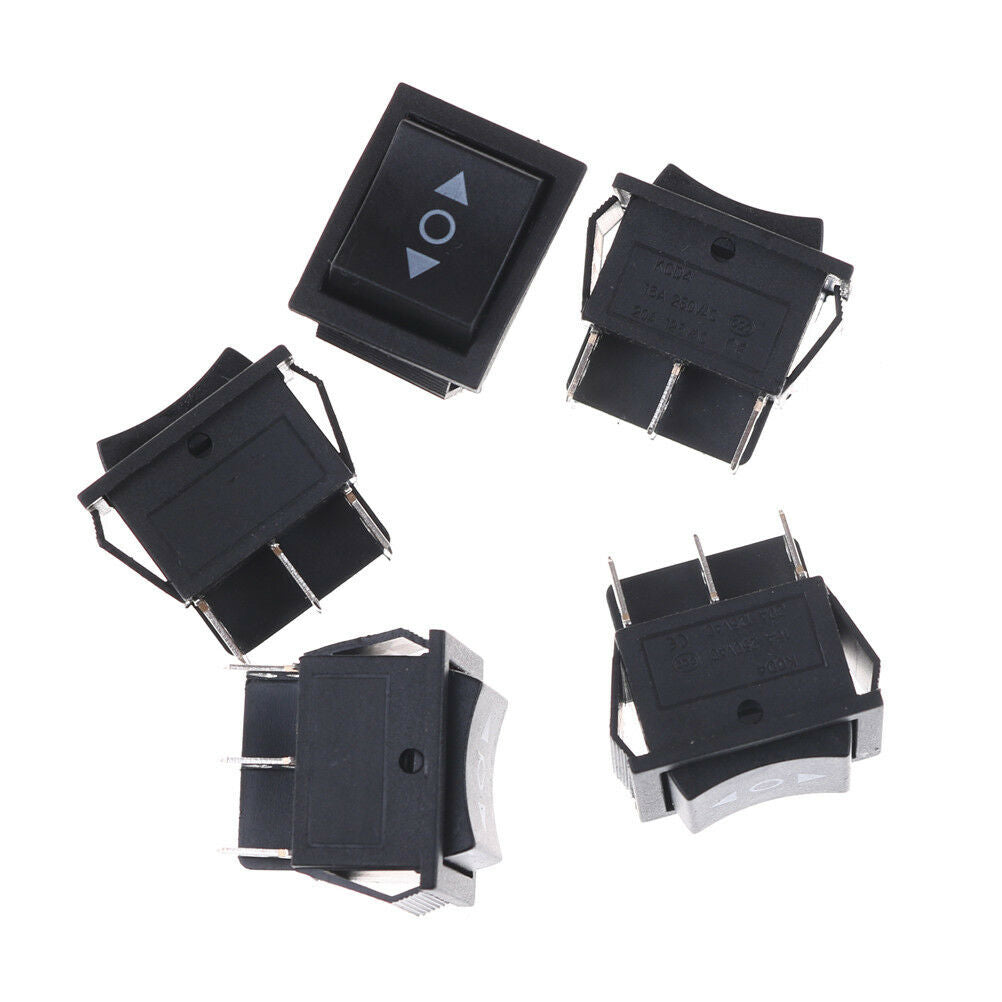 5pcs 6 Pin DPDT Black Button On/Off/On  Switch AC 250V/16A 125V/20A LJJCA.l8