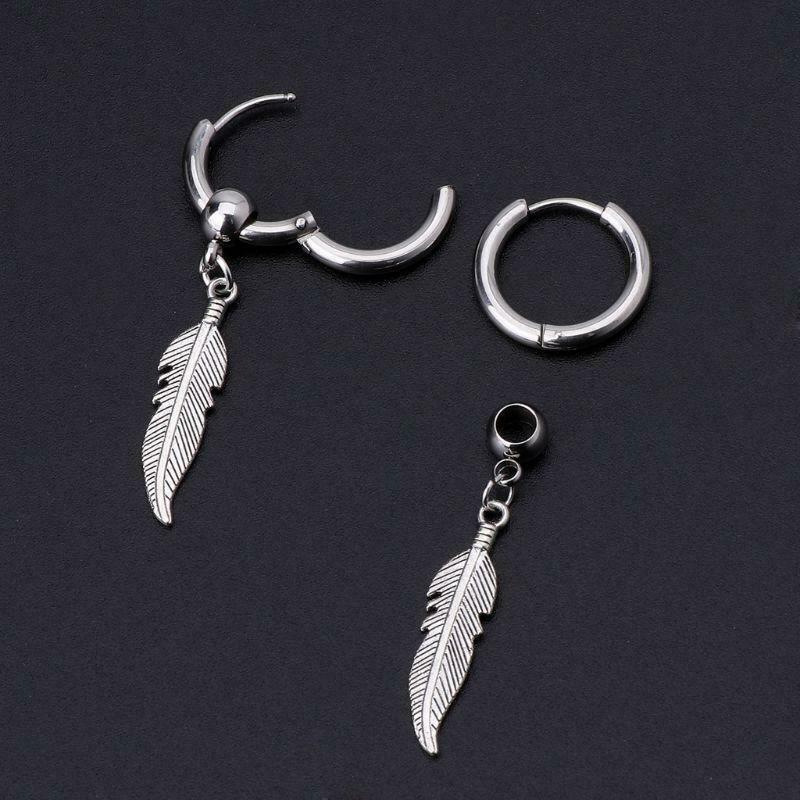 Korean Jewelry Hip Hop kpop Drop Earrings Leaf Pendant Dangle Chain Earrings