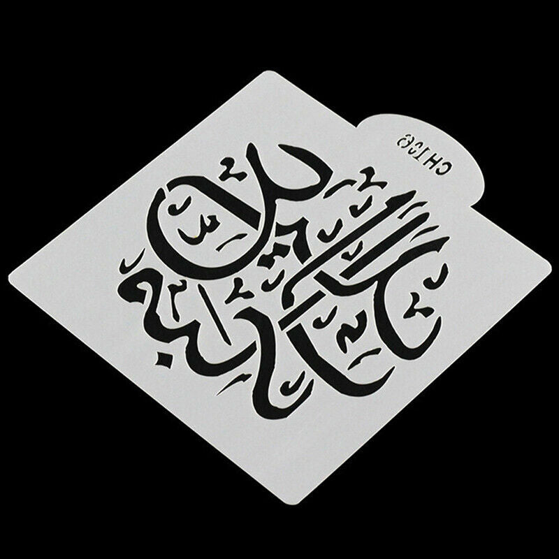 1pc Eid Mubarak Arabic Cake Stencil Party Cake Mold Festival Stenc&.l8
