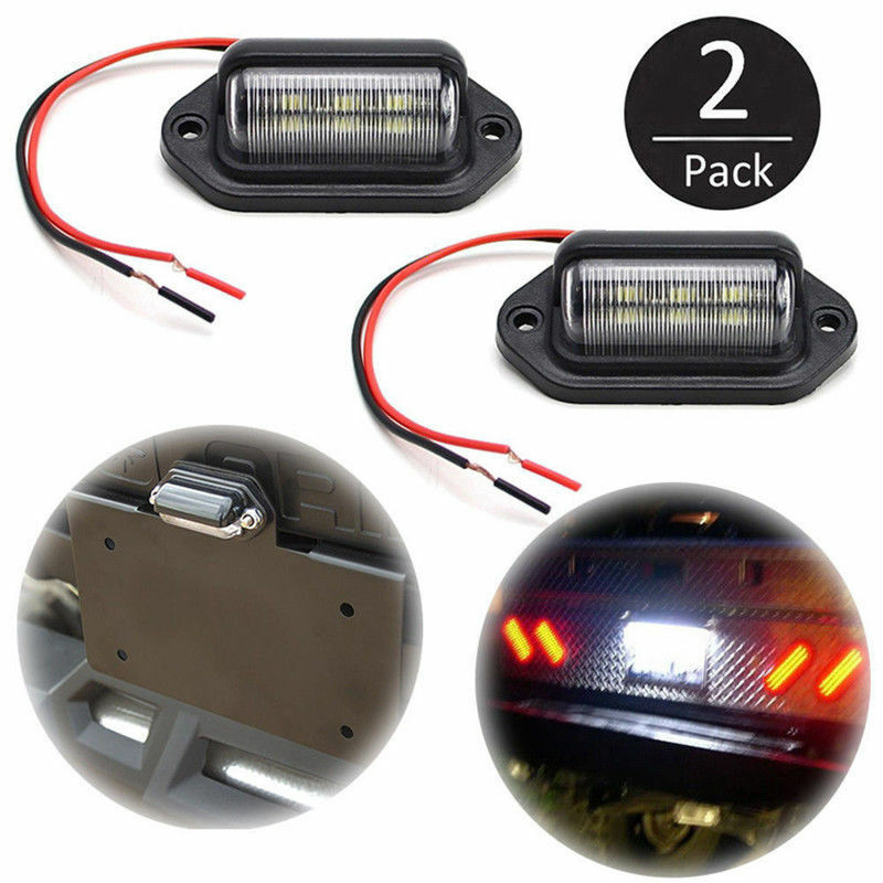 2Pcs 6-SMD LED License Plate Tag Light Lamps Universal For Truck SUV Trailer Van