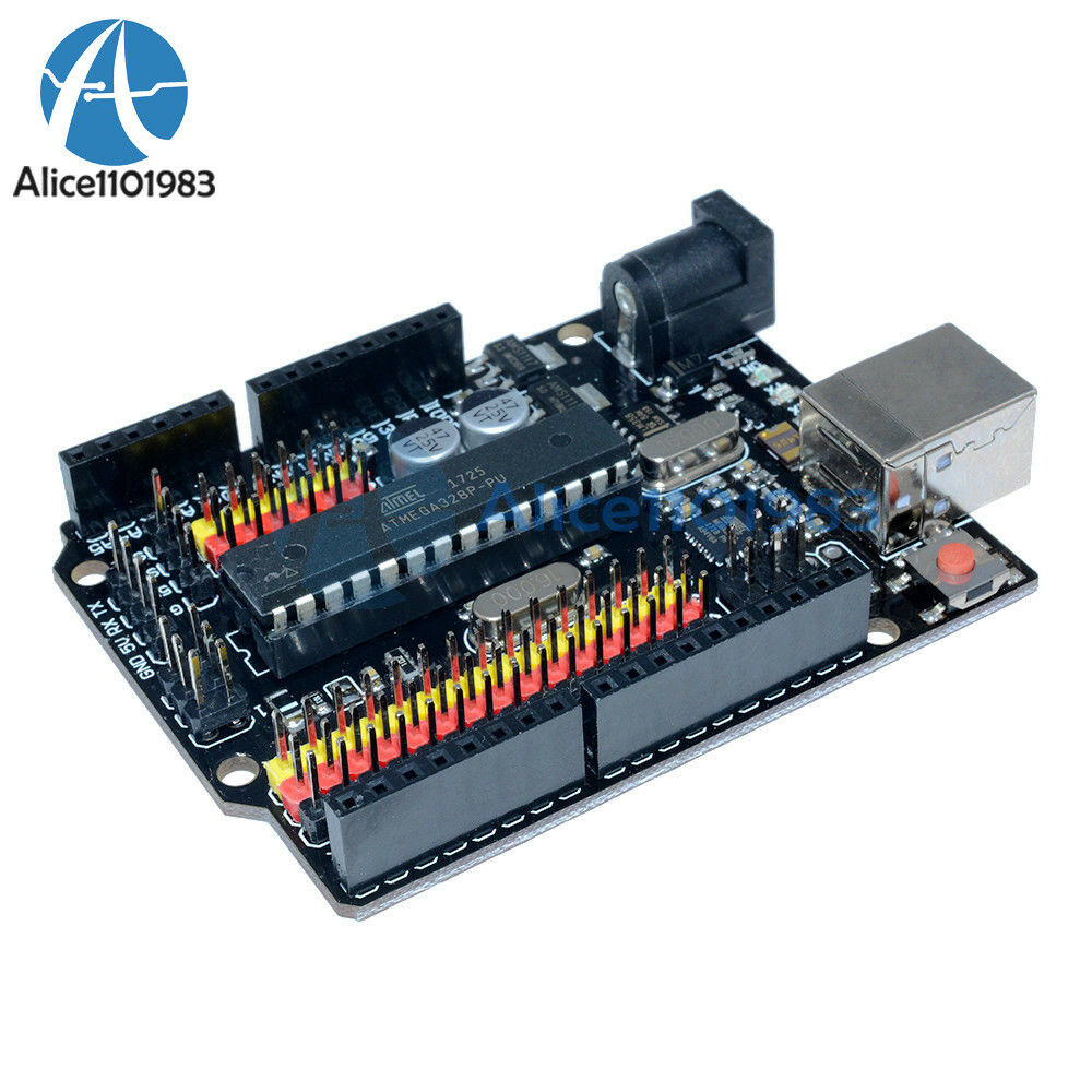 Arduino Compatible UNO R3 PLUS Sensor I/O Shield Atmega328P 16U2 Expansion Board
