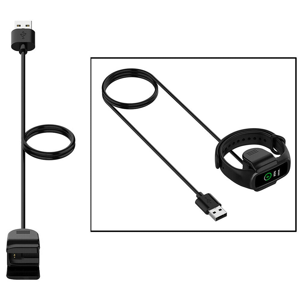 Black USB Charging Cable Cord 39.37" Charger Clip Holder for OPPO Band