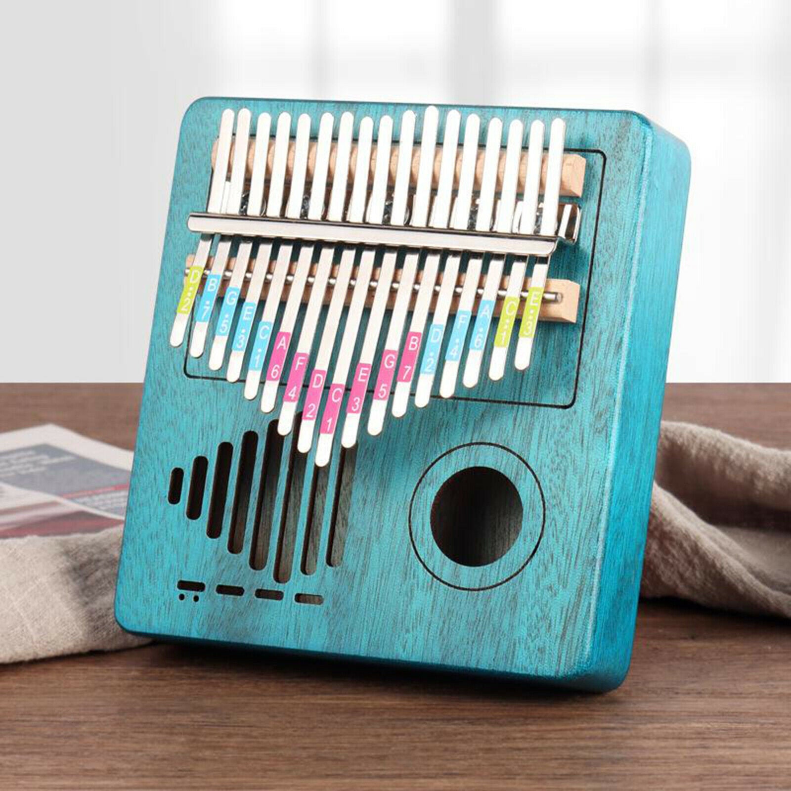 Kalimba 17 Key Thumb Piano Wooden Mbira Musical Instrument w/ Bag Stickers