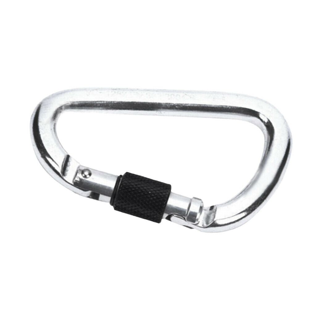 22KN Aluminum Outdoor Rock Climbing Rappelling Screw Lock Carabiner Hook